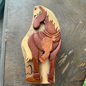 Wooden Horse Puzzle Box
